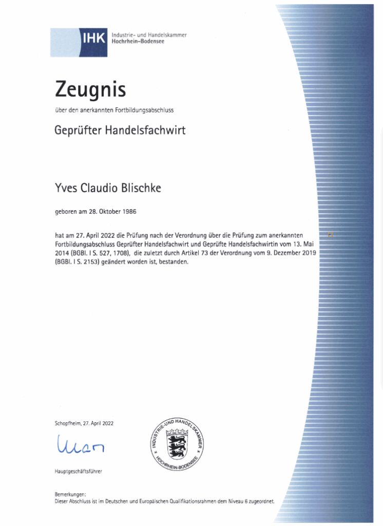 Zeugnis Handelsfachwirt